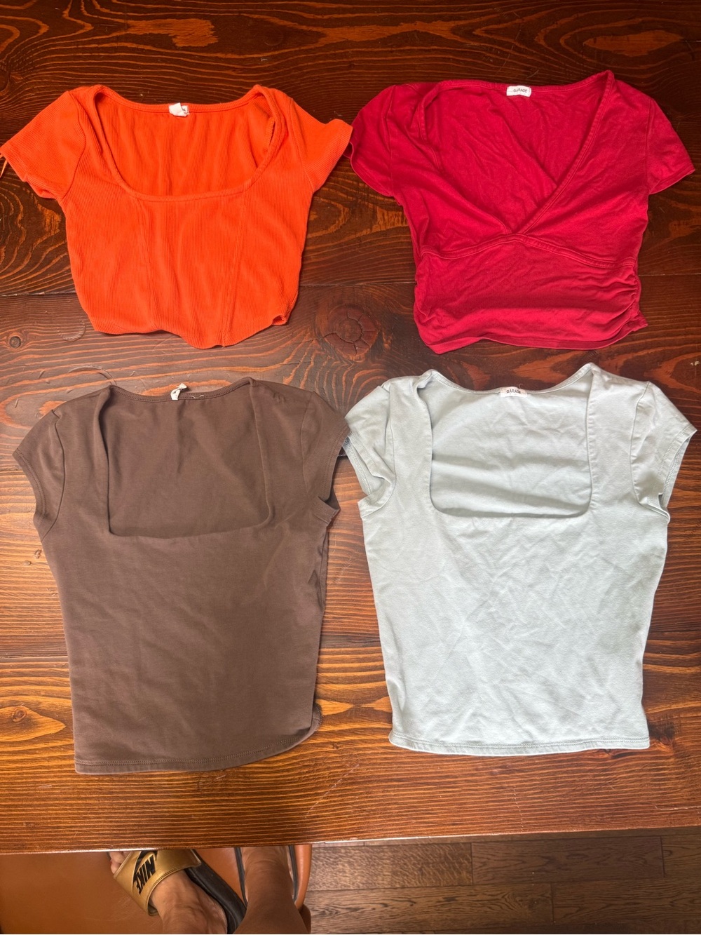 Garage Women's Short Sleeve Tees - Orange, Pink, Brown, Light Blue